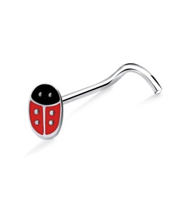 Red Ladybird Curved Nose Stud NSKB-808